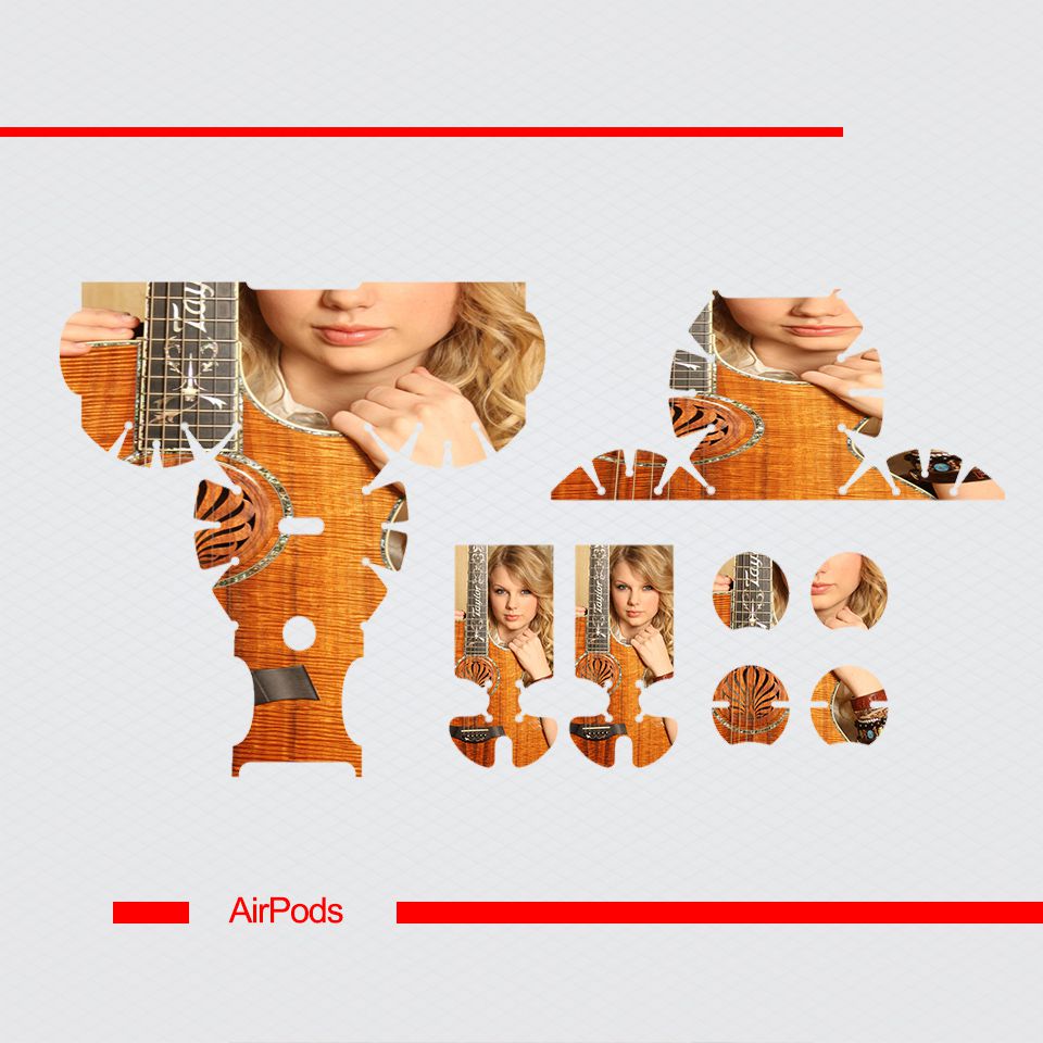 Miếng dán skin chống bẩn cho tai nghe AirPods in hình Taylor Swift - tls001 (bản không dây 1 và 2)
