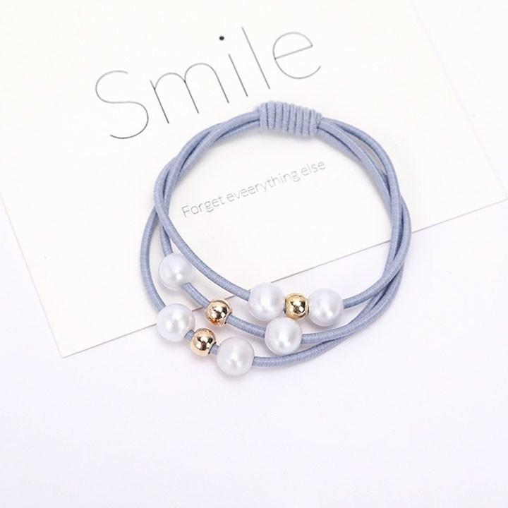 SET 5 CÁI | DÂY BUỘC TÓC 3 HẠT NGỌC XINH XẮN | HÀN QUỐC