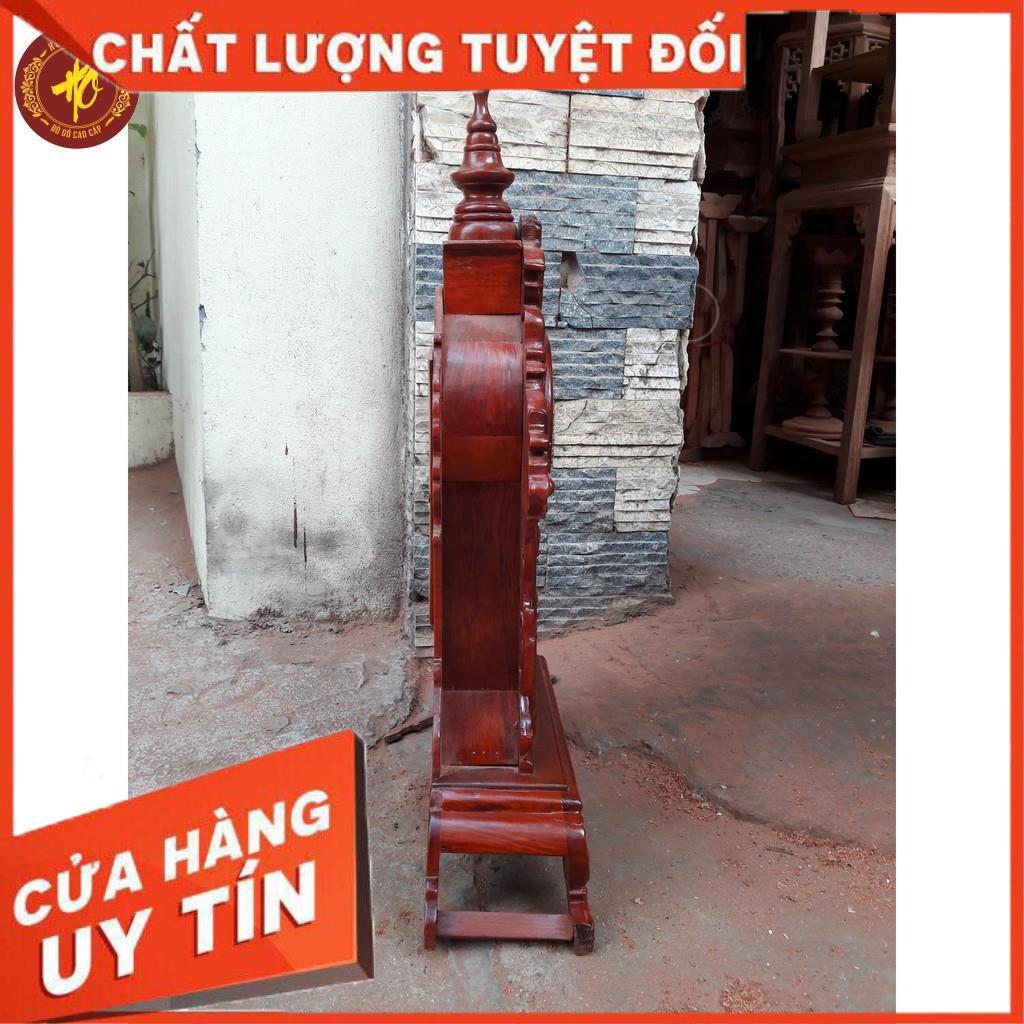 Đồng hồ đề bàn đứng gỗ hương đá quả lắc sang trọng