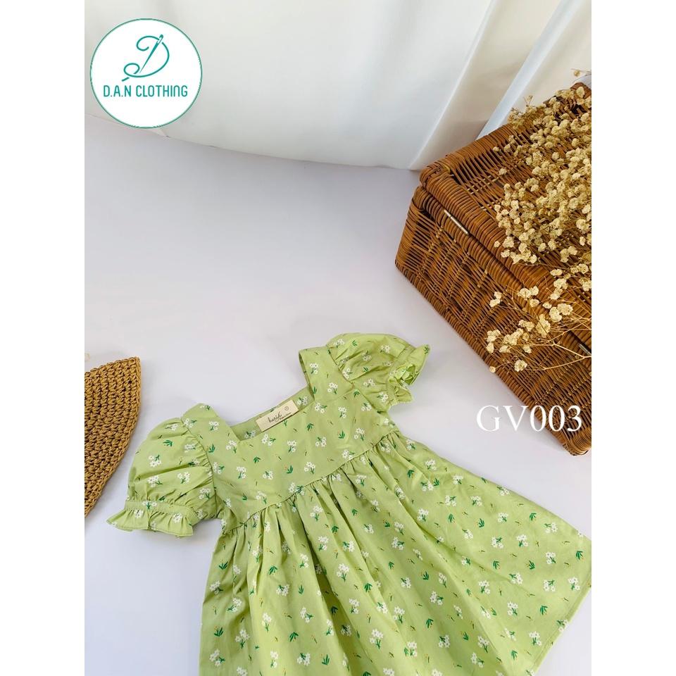 Váy bé gái cổ vuông hoa nhí thưa