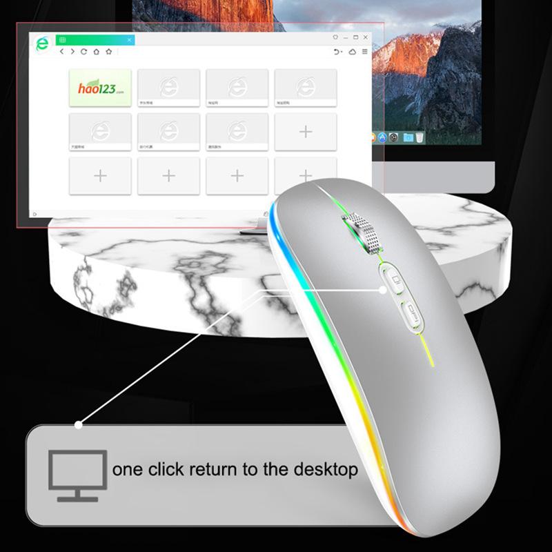 Hai Chế Độ Bluetooth Không Dây Với One-Click Để Bàn Chức Năng Loại-C Sạc Im Lặng Backlit Chuột Cho Laptop máy Tính Mới