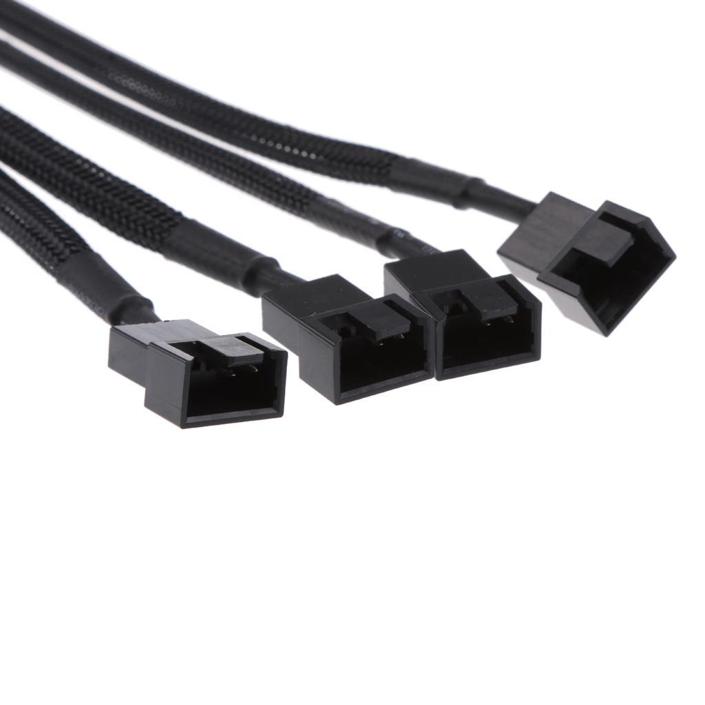 Lovoski 3/4Pin Power Y-Splitter Adapter Cable Cord for CPU PC Case Fan