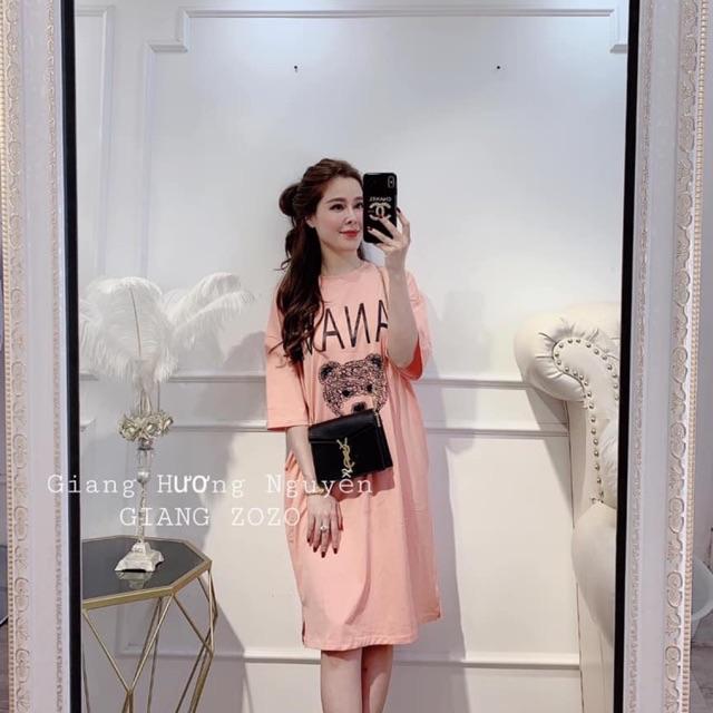 Váy bầu suông cotton gấu đáng yêu