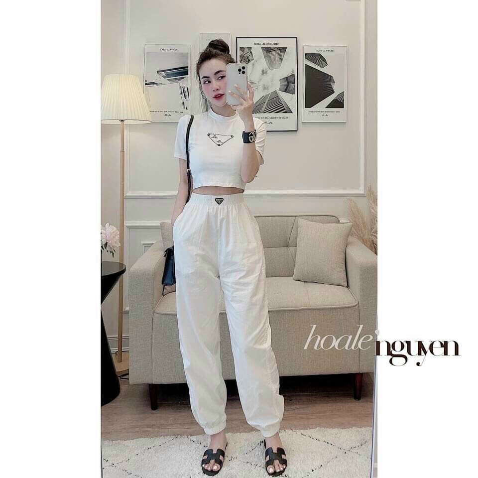 Set 2 Món: Áo Croptop & Quần Dài - Hậu Nguyễn Store