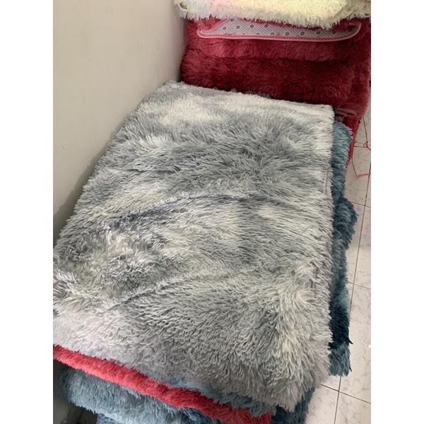 Thảm lông loang trải nệm , sofa màu xám trắng 2m x 1m6