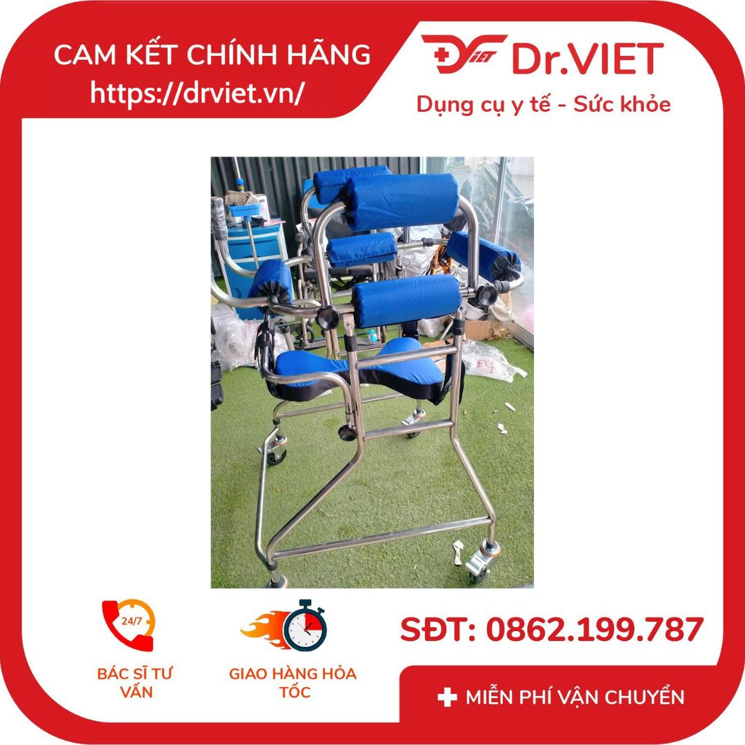 Khung đẩy bệnh nhân có ghế ngồi -TAJERMY-TJM-KD01, hỗ trợ đi lại cho người già và người gặp khó khăn trong đi lại