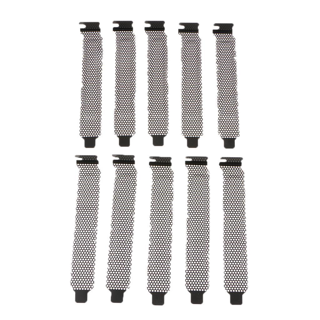 10 Pcs PC Desktops Case PCI Slot Covers Dust Filter Blanking Plate Black