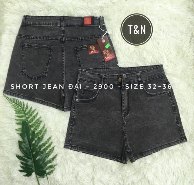 Quần short jean nữ big size lưng cao co dãn mạnh màu xám lông chuột 2900