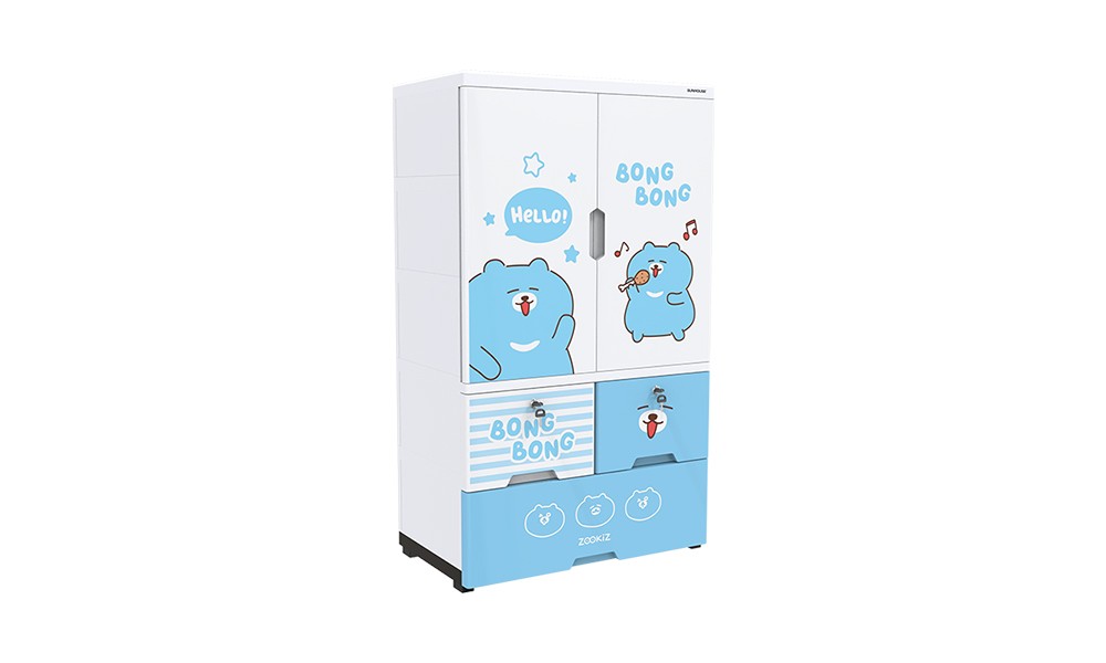 Tủ nhựa trẻ em 2 cánh Happy Kids SUNHOUSE KS-CA1177B3 - Hàng chính hãng