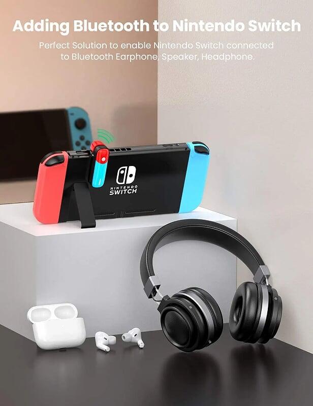 Ugreen UG80188CM324TK Bluetooth 5.0 bộ phát bt jack 3.5mm Audio hỗ trợ chuẩn APTX Low Latency cho Nintendo Switch - Lite. PS4. PC - HÀNG CHÍNH HÃNG