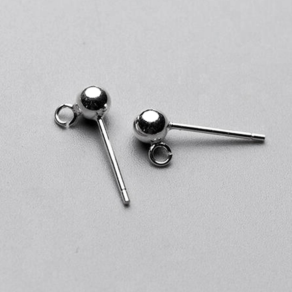 32pcs Ball Stud Posts Backs Pin Post Studs Earrings DIY Jewelry Making Findings