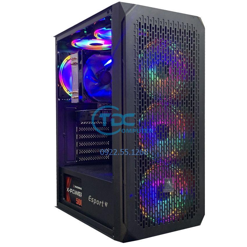 Case máy tính để bàn chơi game MAX PC CPU core i5 10400F, Ram 16GB,SSD M2 128GB, HDD 500GB Card 1050TI+ Qùa Tặng Khủng, Hàng Chính Hãng 