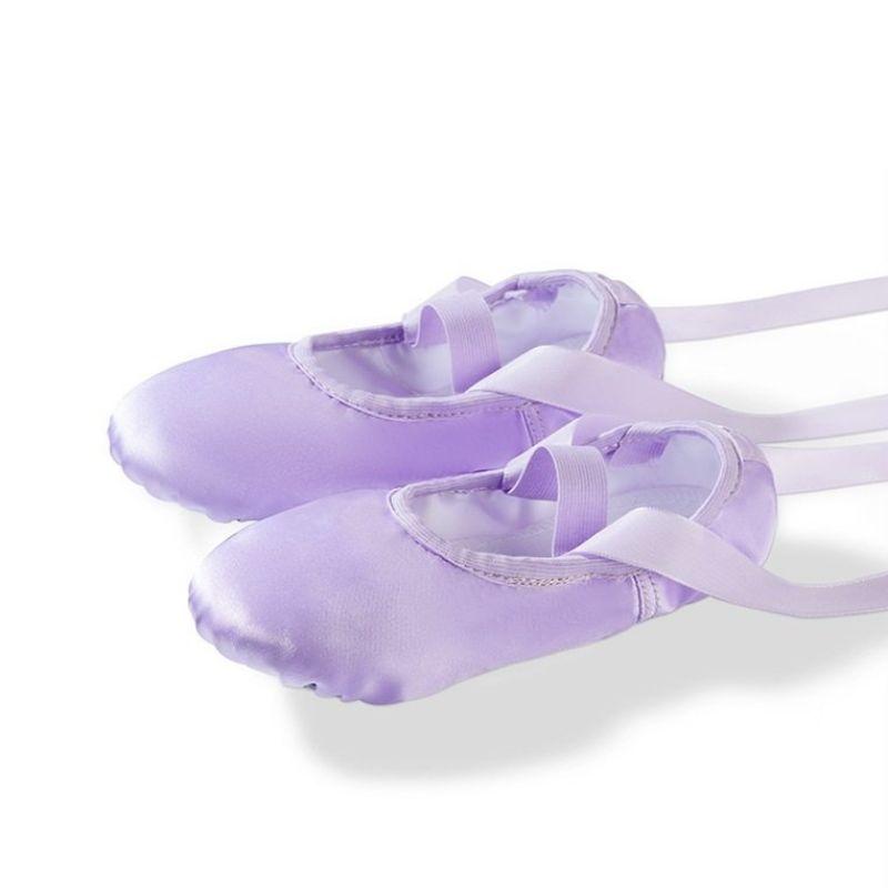 Giày múa ballet satin cao cấp màu tím