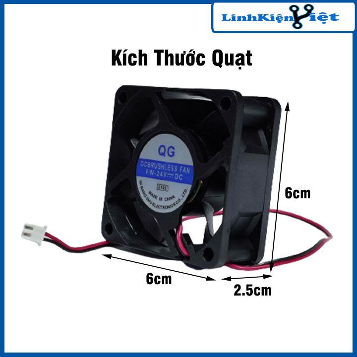 Quạt tản nhiệt 6x6x2.5cm nhỏ gọn điện áp 24V công suất 5W