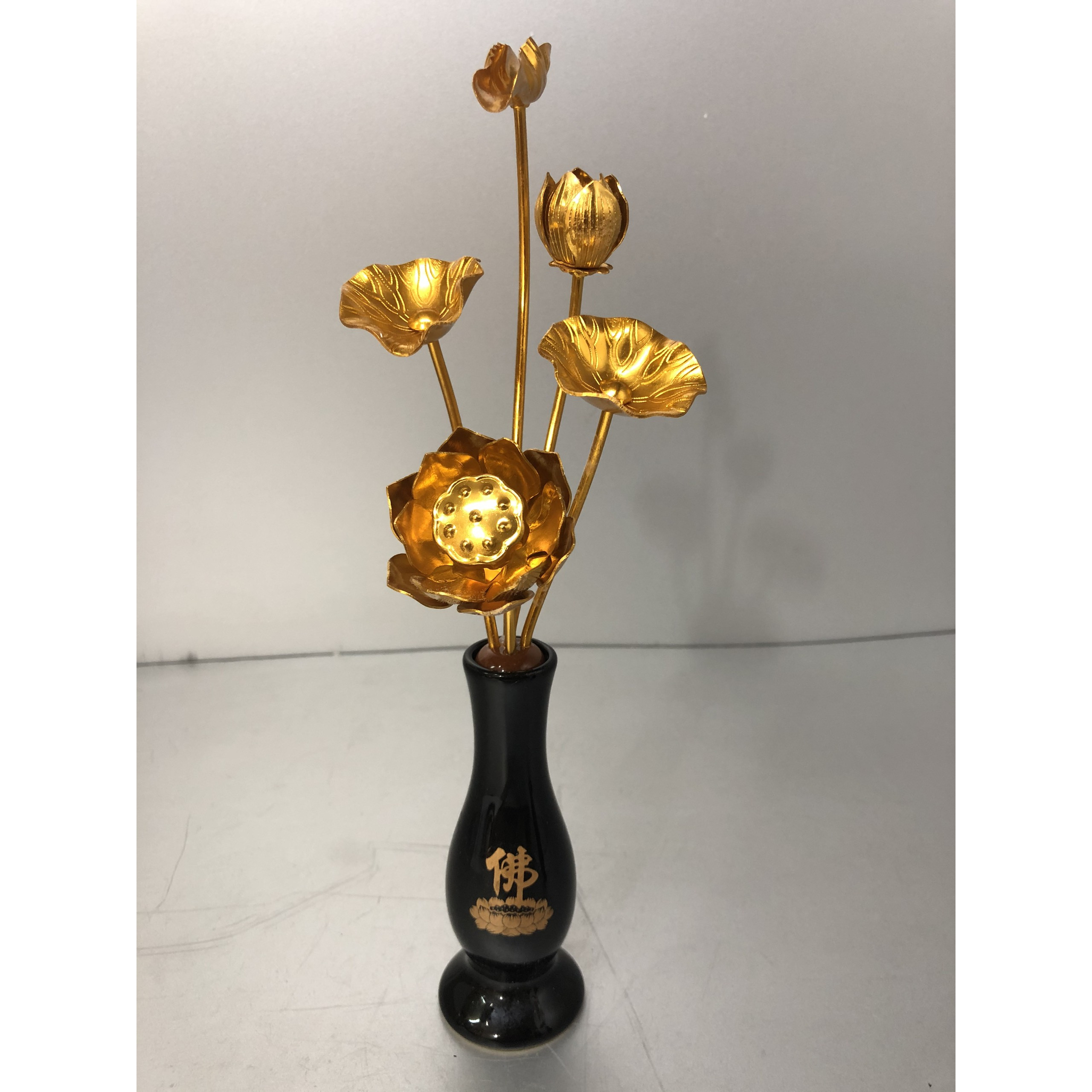Hoa sen đồng cả lọ chữ Phật - BH173