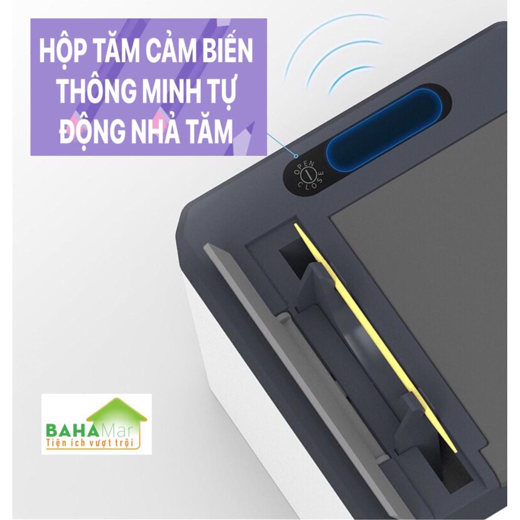 HỘP TĂM CẢM BIẾN THÔNG MINH TỰ ĐỘNG NHẢ TĂM "BAHAMAR" cảm ứng hồng ngoại sẽ tự mở khi có chuyển động để tăm có thể kéo r