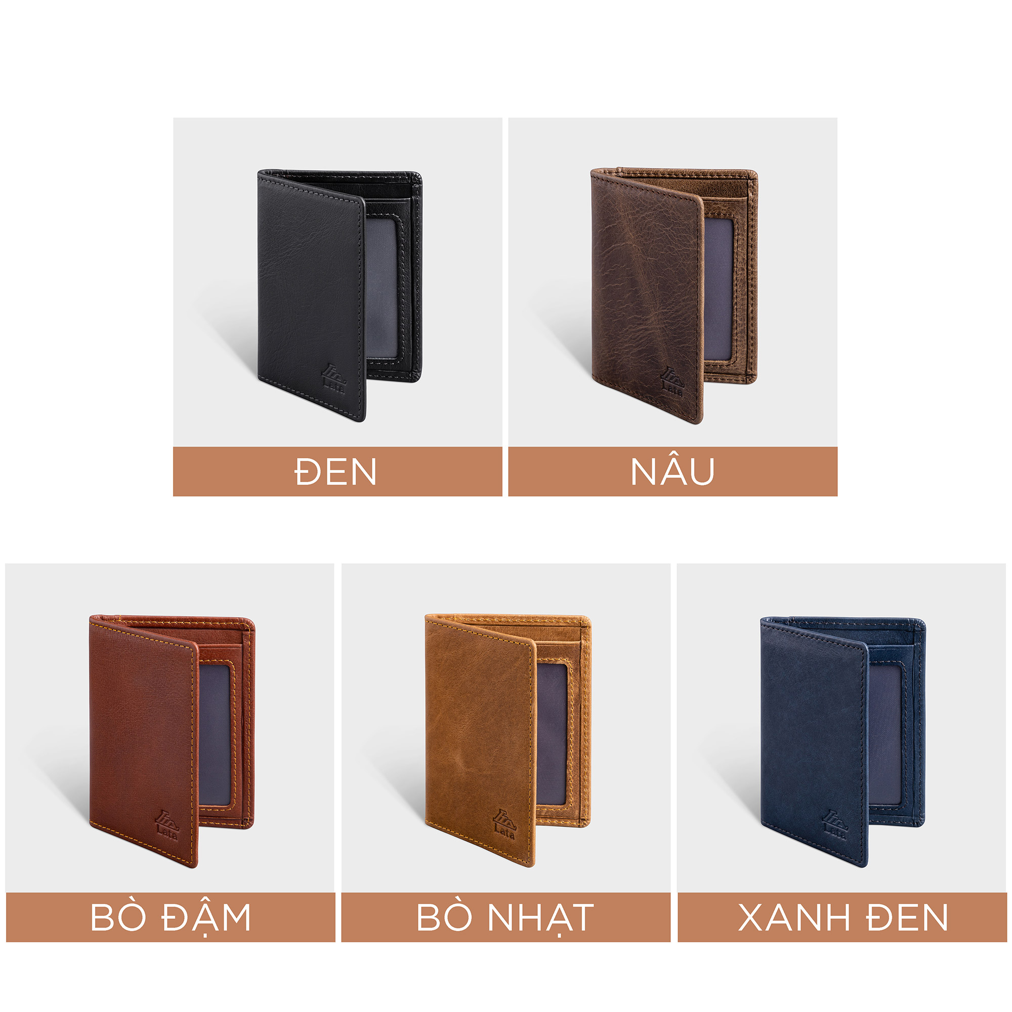 Ví da thật mini đựng tiền đựng thẻ LATA LVN74 nhiều màu 