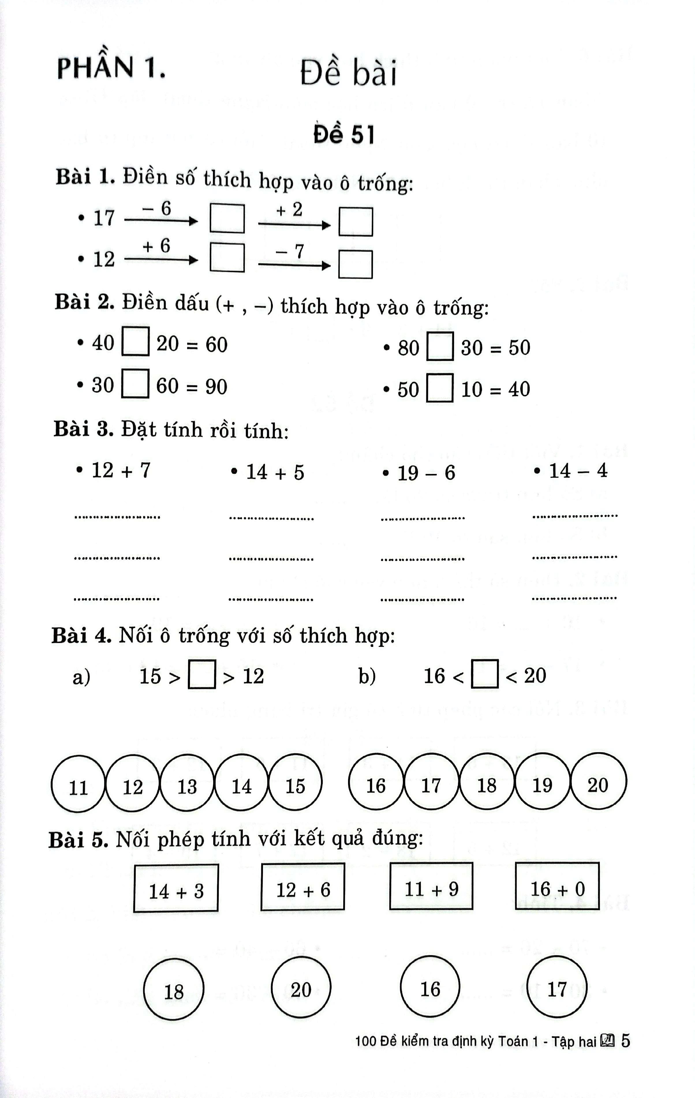 Sách - 100 Đề Kiểm Tra Định Kì Toán 1 - Tập 2