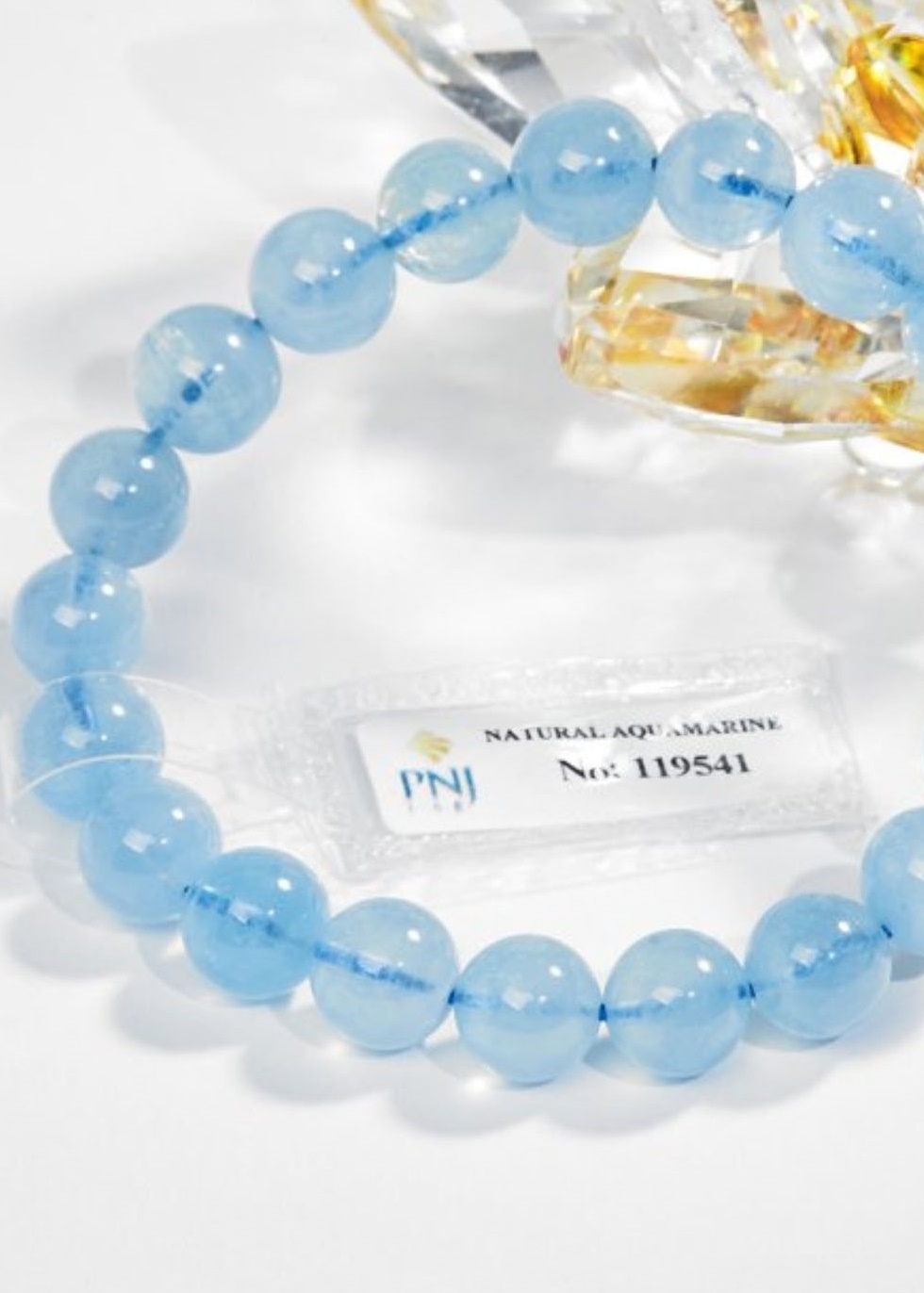 Vòng Tay Aquamarine Ngọc Biển Xanh 9MM Kèm Giấy Kiếm Định