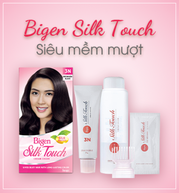 Thuốc nhuộm dưỡng tóc phủ bạc thảo dược Bigen Silk Touch Thương hiệu Nhật Bản Sắc Màu trẻ trung 80ml dạng kem - BST 5P