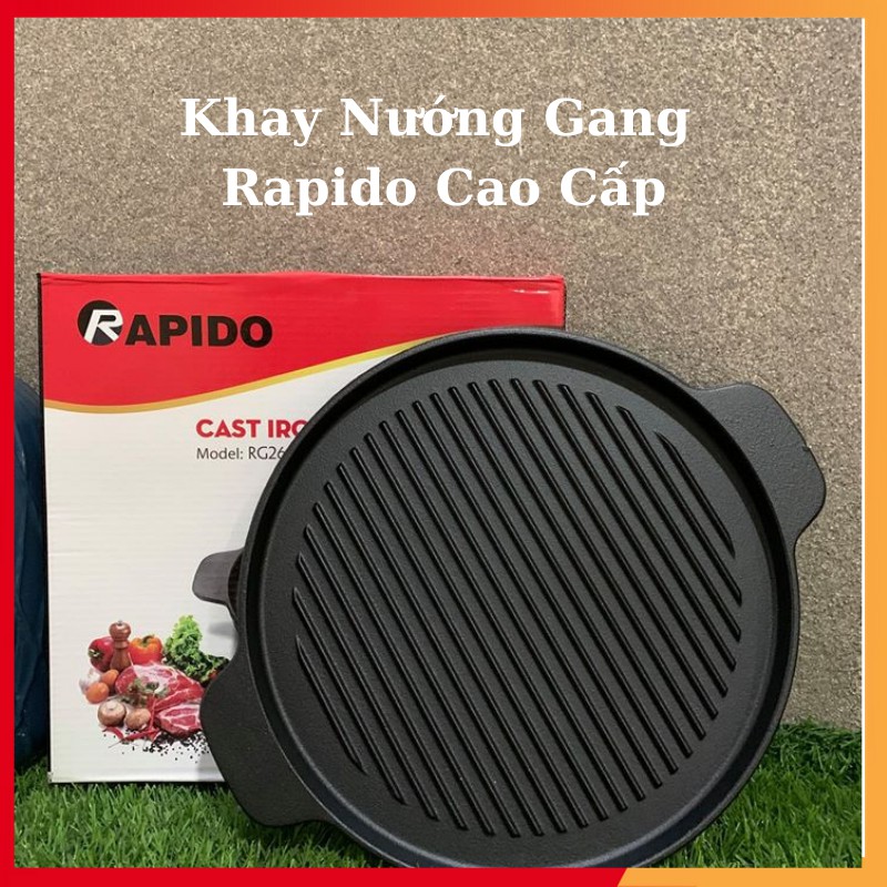 Vỉ nướng Rapido chuyên dụng sử dụng cho bếp từ, hồng ngoại, bếp ga,... size 24cm/ 26cm thiết kế dày đẹp, chịu nhiệt cực tốt, giữ nhiệt lâu, tiết kiệm điện tối đa