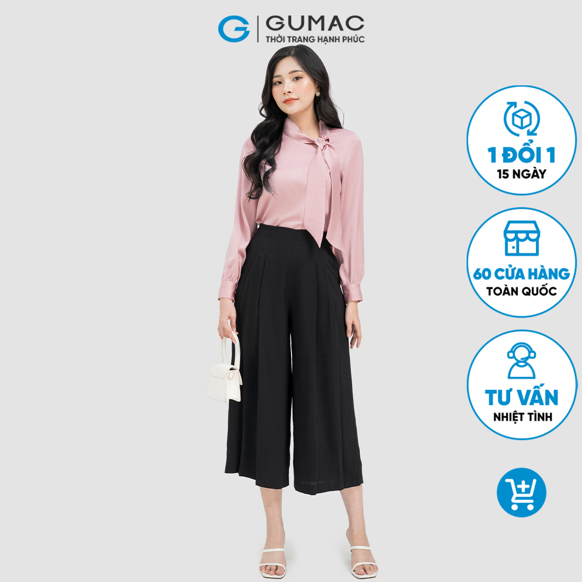Quần culottes phối ly GUMAC QD04019