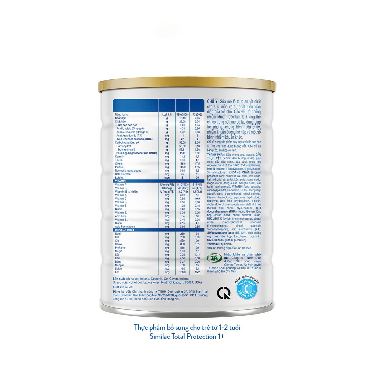 Sản phẩm dinh dưỡng công thức cho trẻ 1-2 tuổi Similac Total Protection 1+ 800g