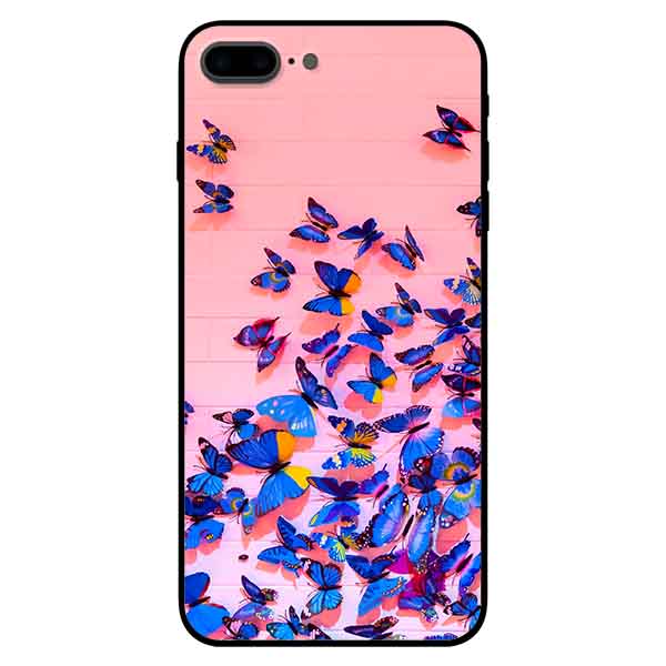 Ốp in cho iPhone 7 Plus / 8 Plus mẫu  Bướm Tím Nền Hồng