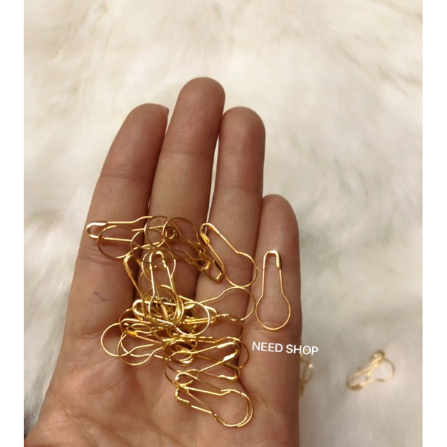 Set 100 kim tây - kim băng mạ vàng hình bầu dục