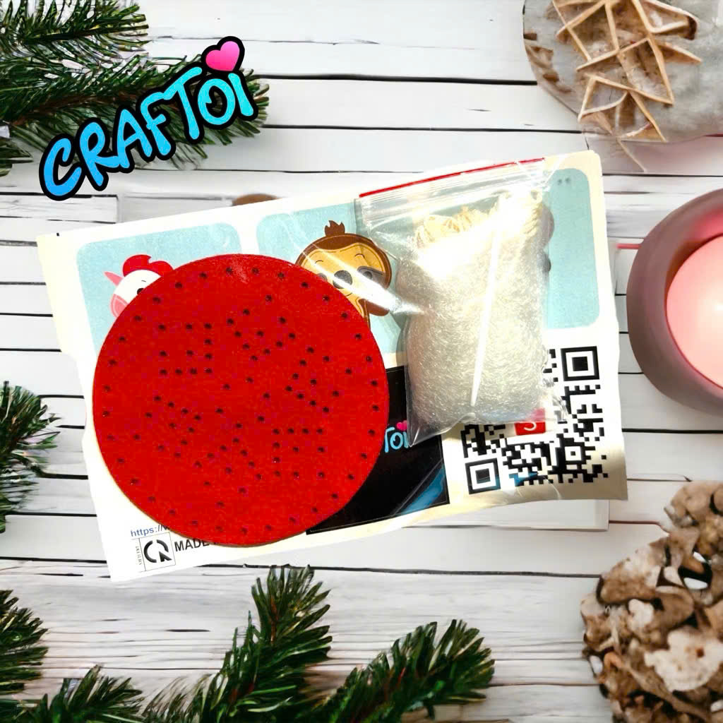 KIM NHỰA Bộ Thủ Công Trẻ Tự Làm Bông 5+ Christmas ornament Noel Craftoi Felt Sewing toy prepunched holes plastic needle