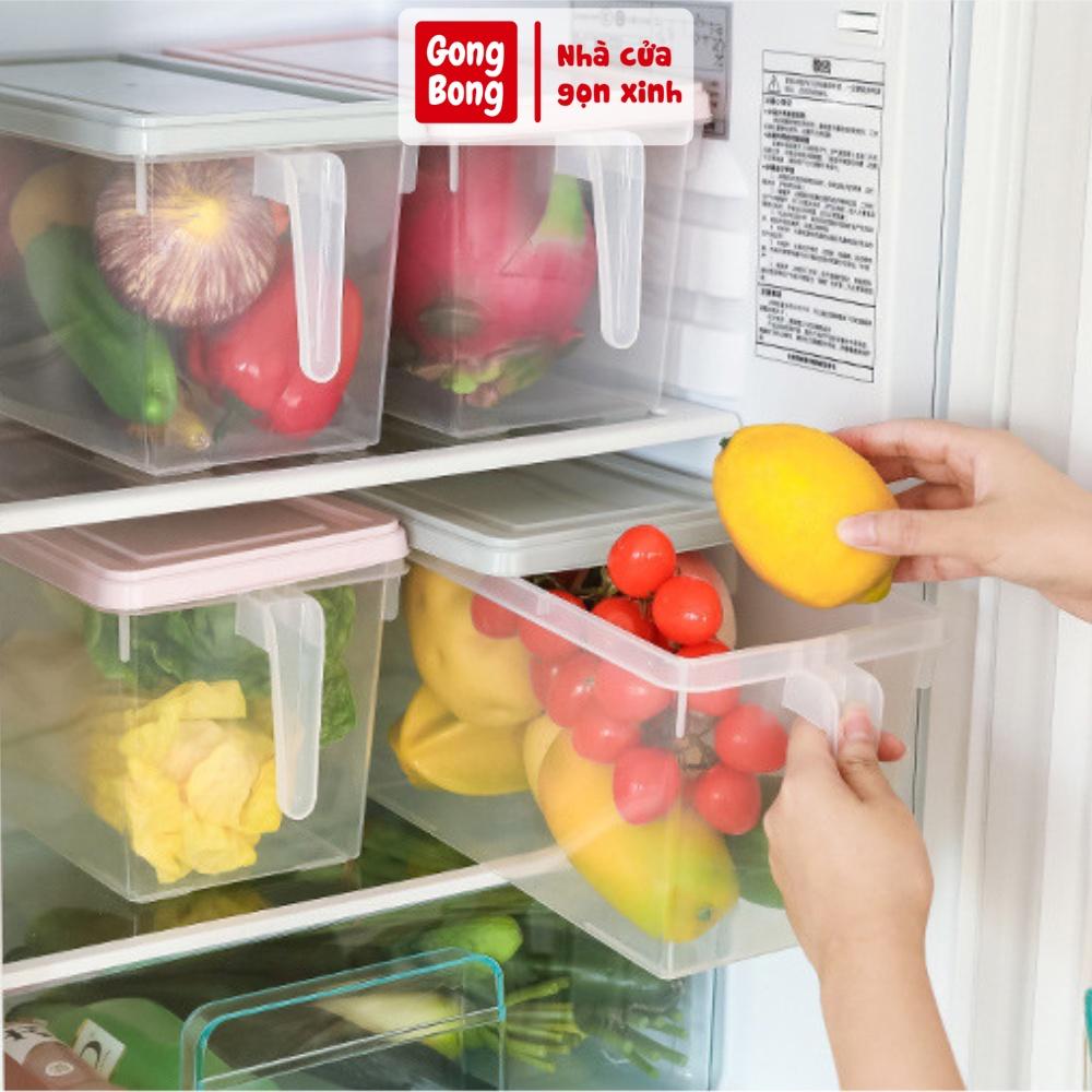 Hộp đựng thực phẩm thức ăn tủ lạnh tủ bếp cỡ lớn có tay cầm đa năng hộp trong suốt có nắp đậy tiện ích thông minh