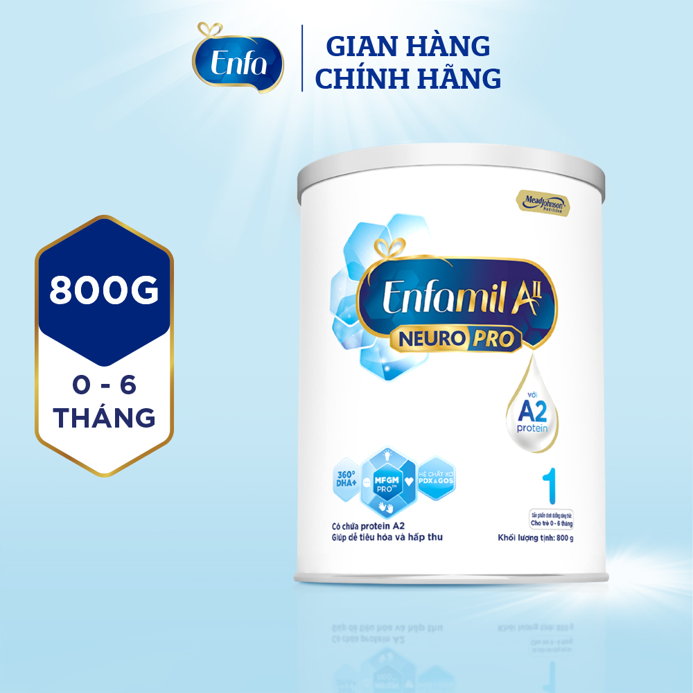 Sữa bột Enfamil A2 Neuropro 1 cho trẻ từ 0 - 6 tháng tuổi – 800g