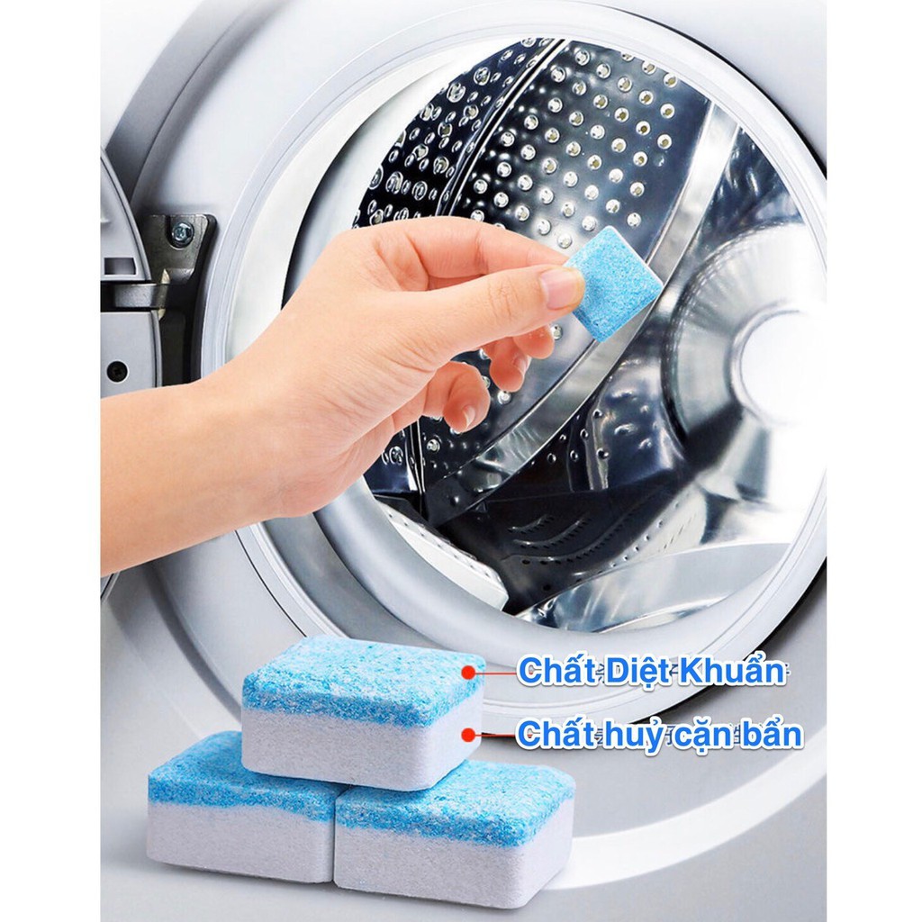 Viên Tẩy Lồng Máy Giặt Set 12 viên/ hộp - Vệ Sinh Máy Giặt, Diệt Sạch Vi Khuẩn, Vệ Sinh Lồng Máy Giặt Và Khử Mùi Hiệu Quả