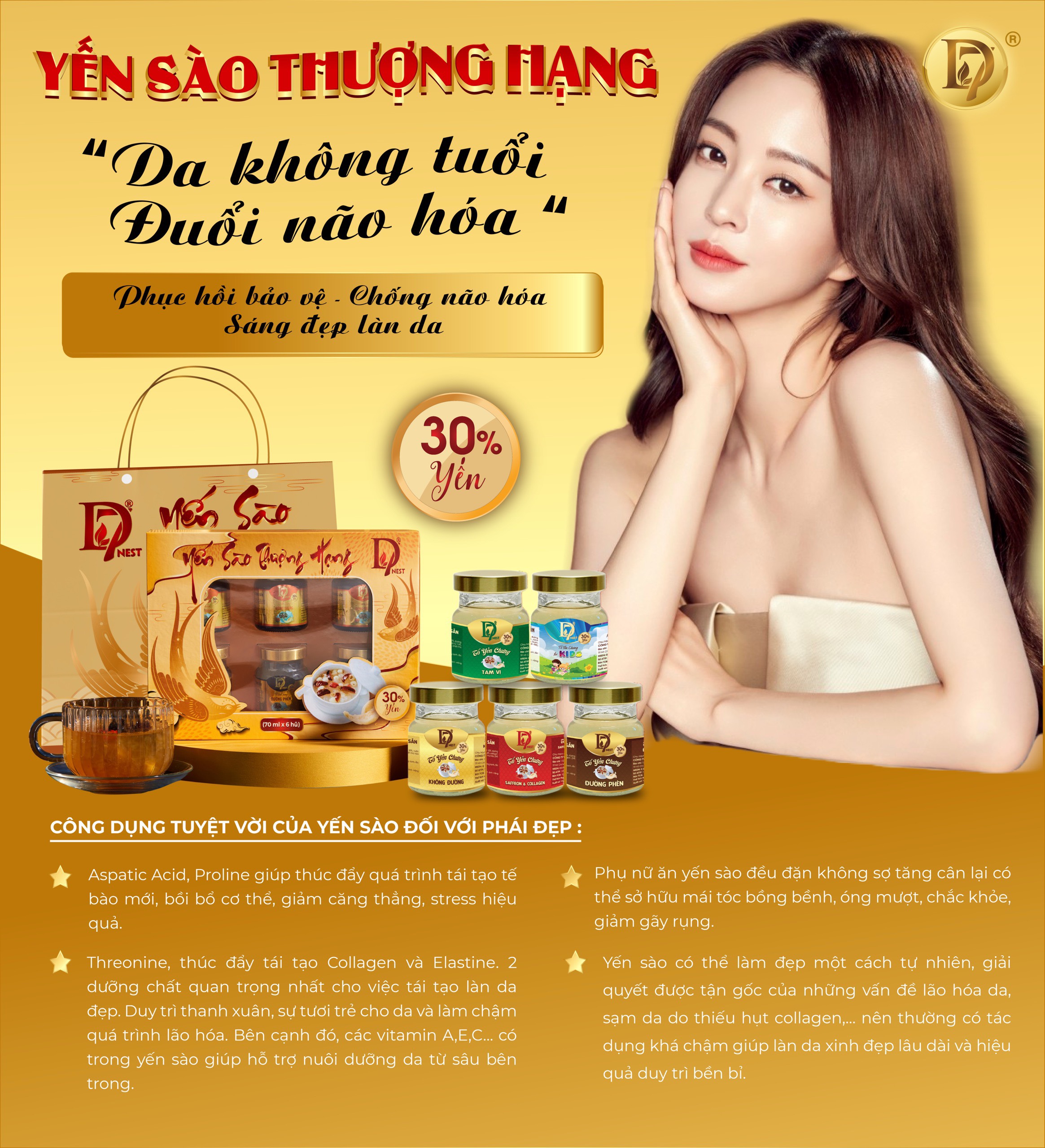 Combo 11 hủ yến chưng SAFFRON &amp;amp; COLLAGEN đậm đặc bổ dưỡng ( 30% yến ) - D7