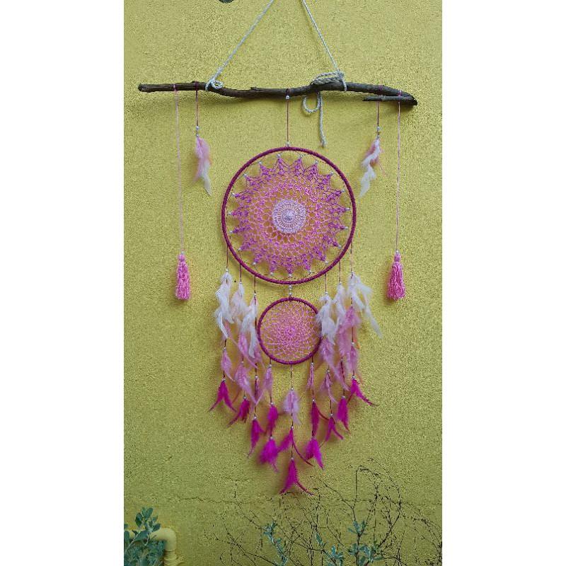 Dreamcatcher hồng bohem