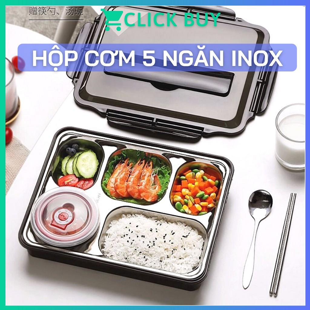 Hộp Cơm 5 Ngăn Ruột Bằng Inox 304, Hộp Cơm Gấu Trúc Thiết Kế Nhỏ Gọn Thích Hợp Cho Dân Văn Phòng