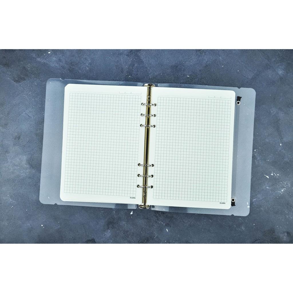 KLong Sổ Caro/Dot File Nhựa Kẹp Còng A5 6 Lỗ - 200 Trang - Định Lượng 120gsm - Có Giấy Sẵn