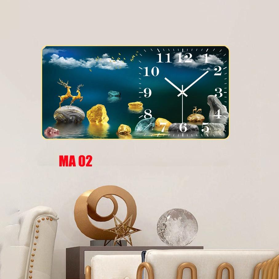 Tranh đồng hồ treo tường tráng gương 3d cao cấp ️Giá xưởng️ Tranh trang trí decor, kèm pin đinh treo không cần khoan