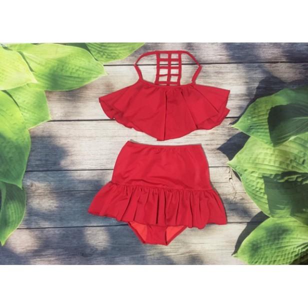 Bikini 2 mảnh áo đan ô vuông lưng ( Có 3 màu)