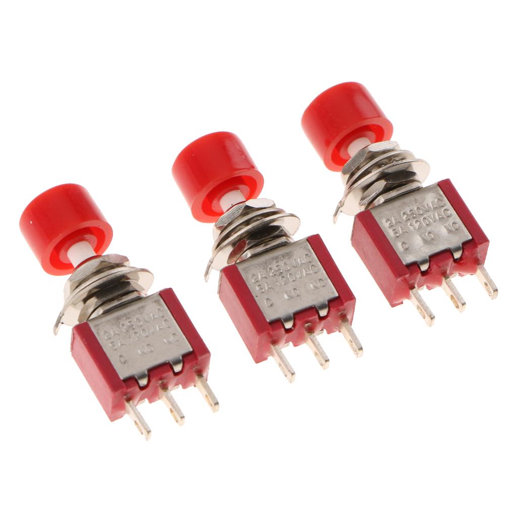 3x AC250V 2A C-NO-NC 2 Position 3 Terminals Toggle Switch w Waterproof Boot