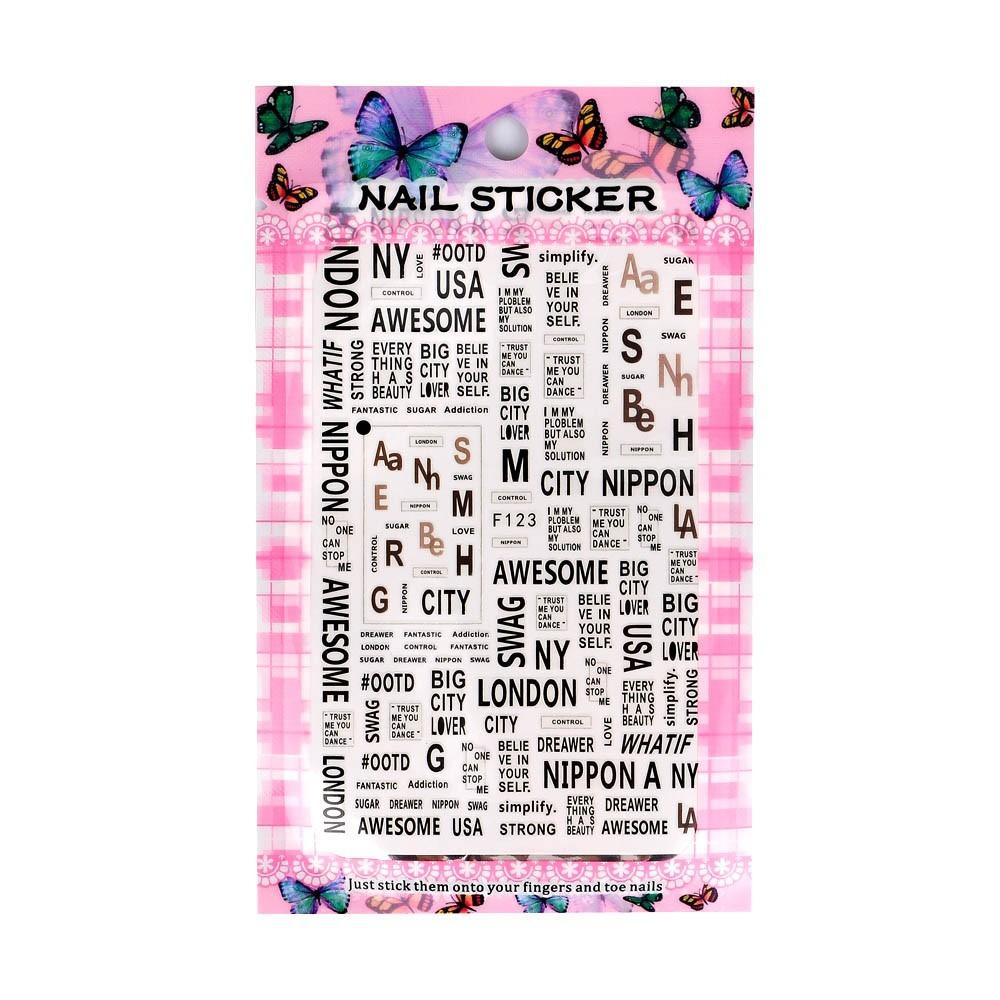 Sticker nails - hình dán móng 3D chữ F123