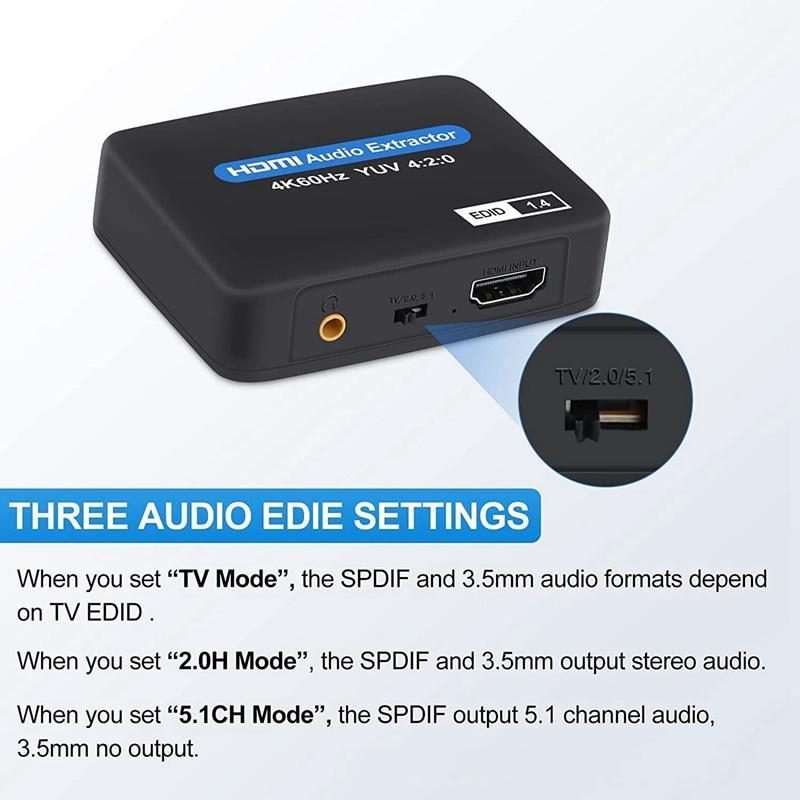 Bộ Chuyển Đổi Âm Thanh HDMI-Compatible + SPDIF + 3.5 Audio ARC,5.1