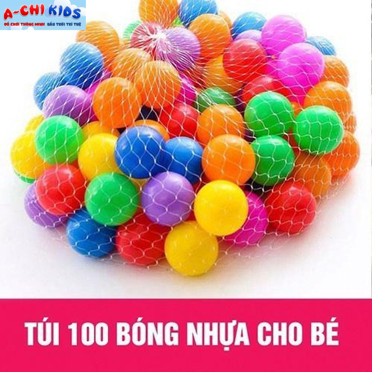 Đồ Chơi Vận Động - Combo 100 Quả Bóng Nhựa Nhiều Màu Sắc, Căng Mềm Phi 5.5 An Toàn Cho Bé Phát Triển Khả Năng Vận Động 