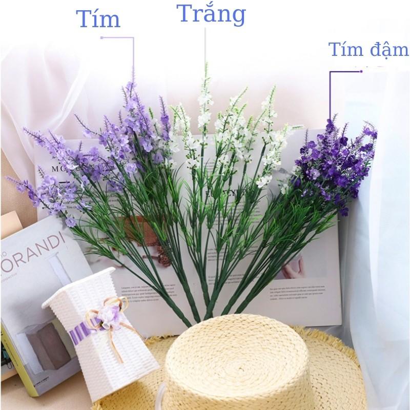 Cành hoa oải hương lavender giả 9 nhánh nhân tạo Hoa giả cao cấp để bàn trang trí phòng khách đẹp H06