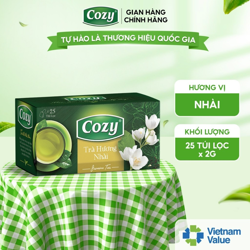 Cozy Trà Cozy túi lọc Hương Nhài 25 túi x 2g Hộp