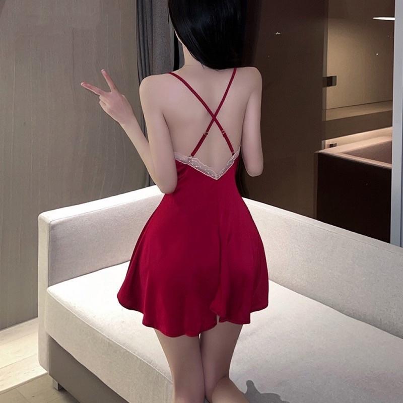 Váy ngủ lụa ngực ren hoa cực xinh. Giao hoả tốc HCM