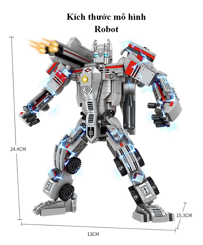 Bộ Đồ Chơi Lắp Ghép Chiến Hạm Chiến Đấu 1136 Chi Tiết, Đồ Chơi Xếp Hình Robot Chiến Đấu 1136PSC, Bộ Đồ Chơi Lắp Ráp Xếp Hình 8 In 2 - Chính Hãng BABYBOSS.