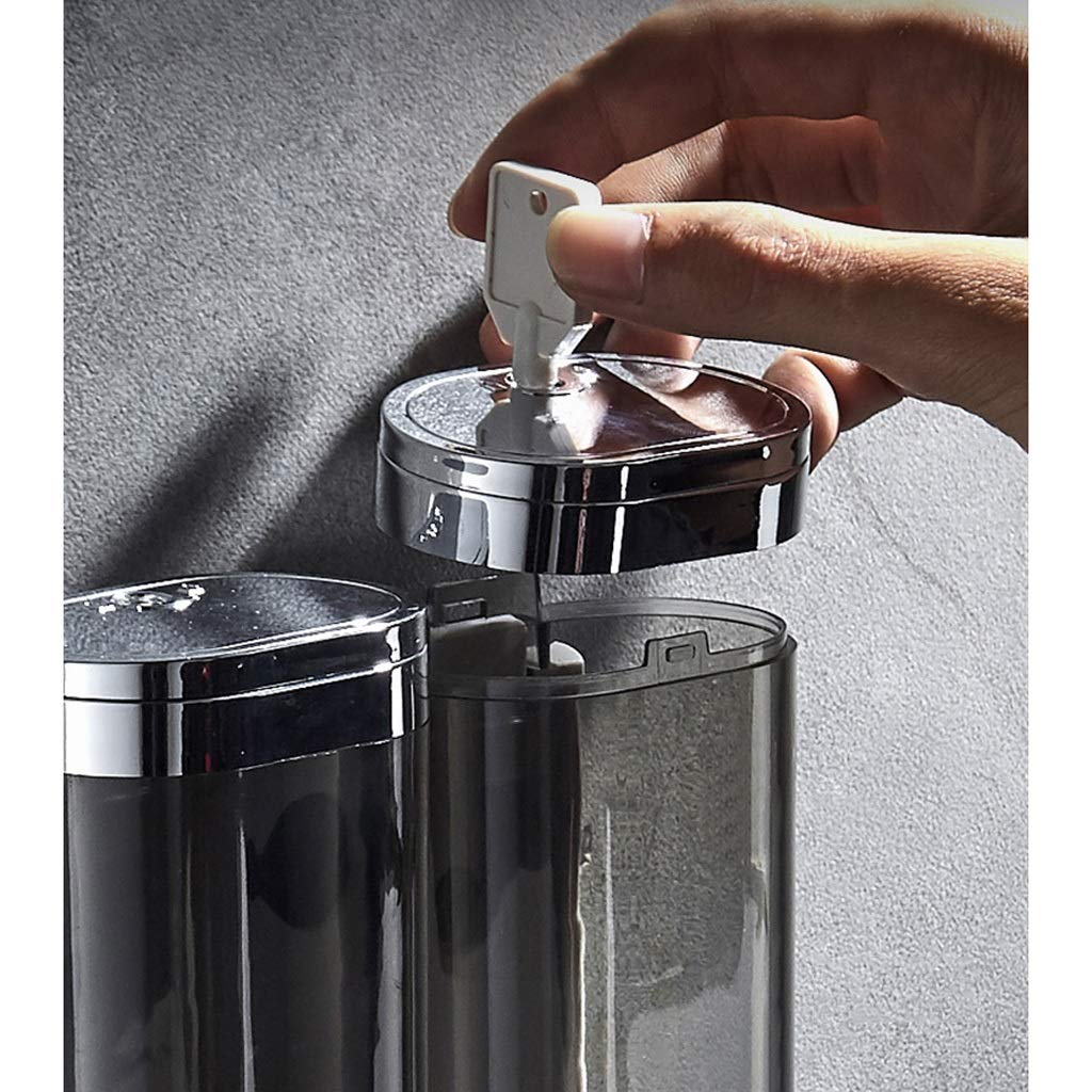 Hộp đựng xà phòng đôi treo tường Wall Mount Double Bottles Soap Dispenser (600ml) (Bạc)