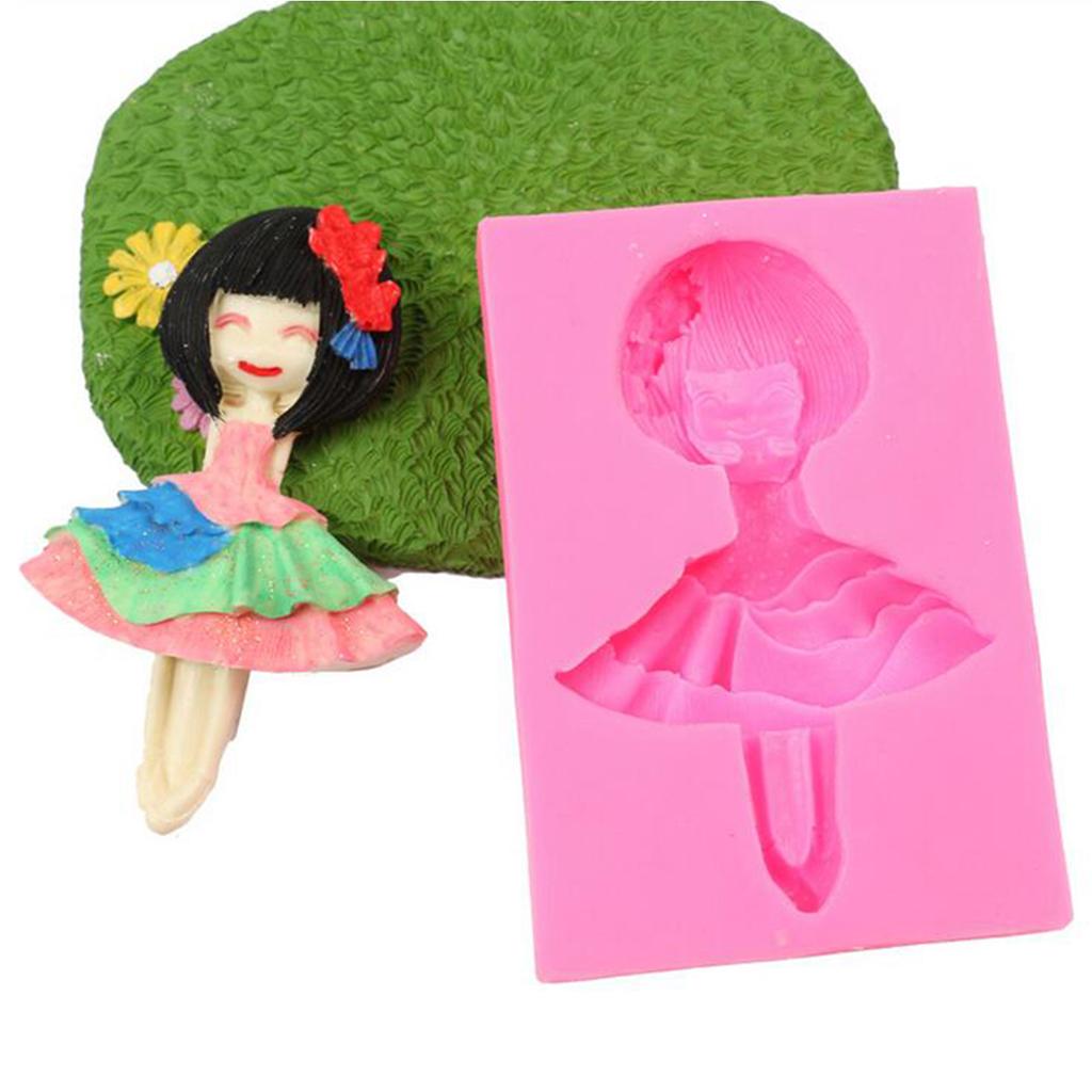 Silicone Cake Mold Fondant Mould Sugarcraft Decorating Baking Dancing Girl