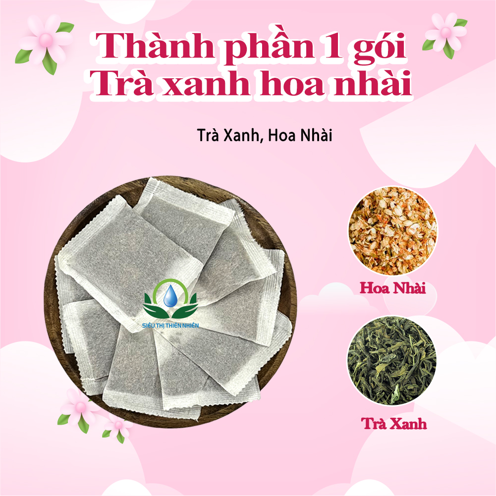 Trà Xanh Hoa Nhài Hộp 30 Gói Túi Lọc Siêu Thị Thiên Nhiên